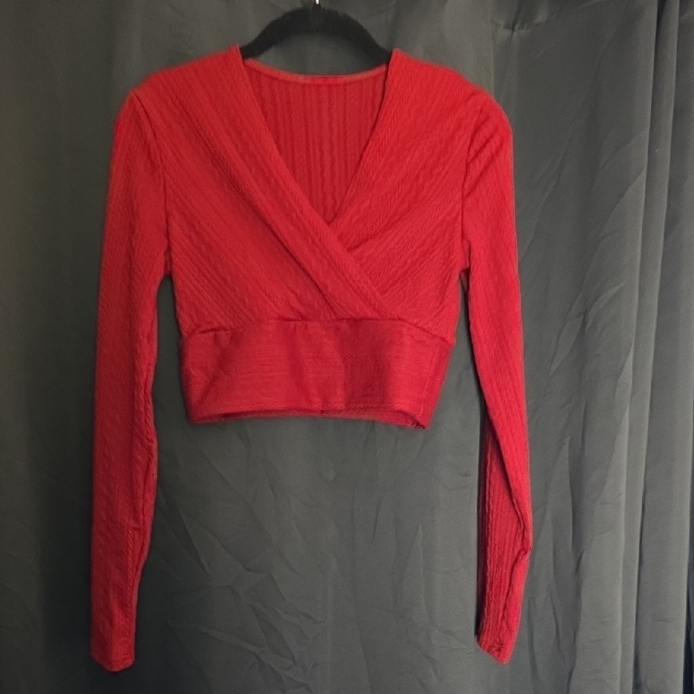 SHEIN Ruby Wrap Long Sleeve Blouse